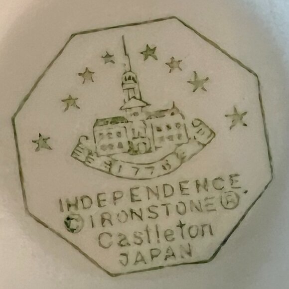 Set of 2 Vtg CASTLETON CHINA Independence Ironstone White Octagon  Cups ~ Japan - Picture 13 of 13